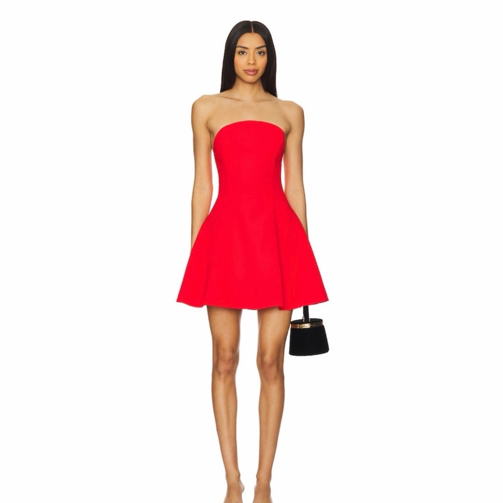 Amanda Uprichard Romilly Dress / Elegant Red Strapless Dress